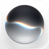 Siri app icon: a dark orb with a rainbow highlight.